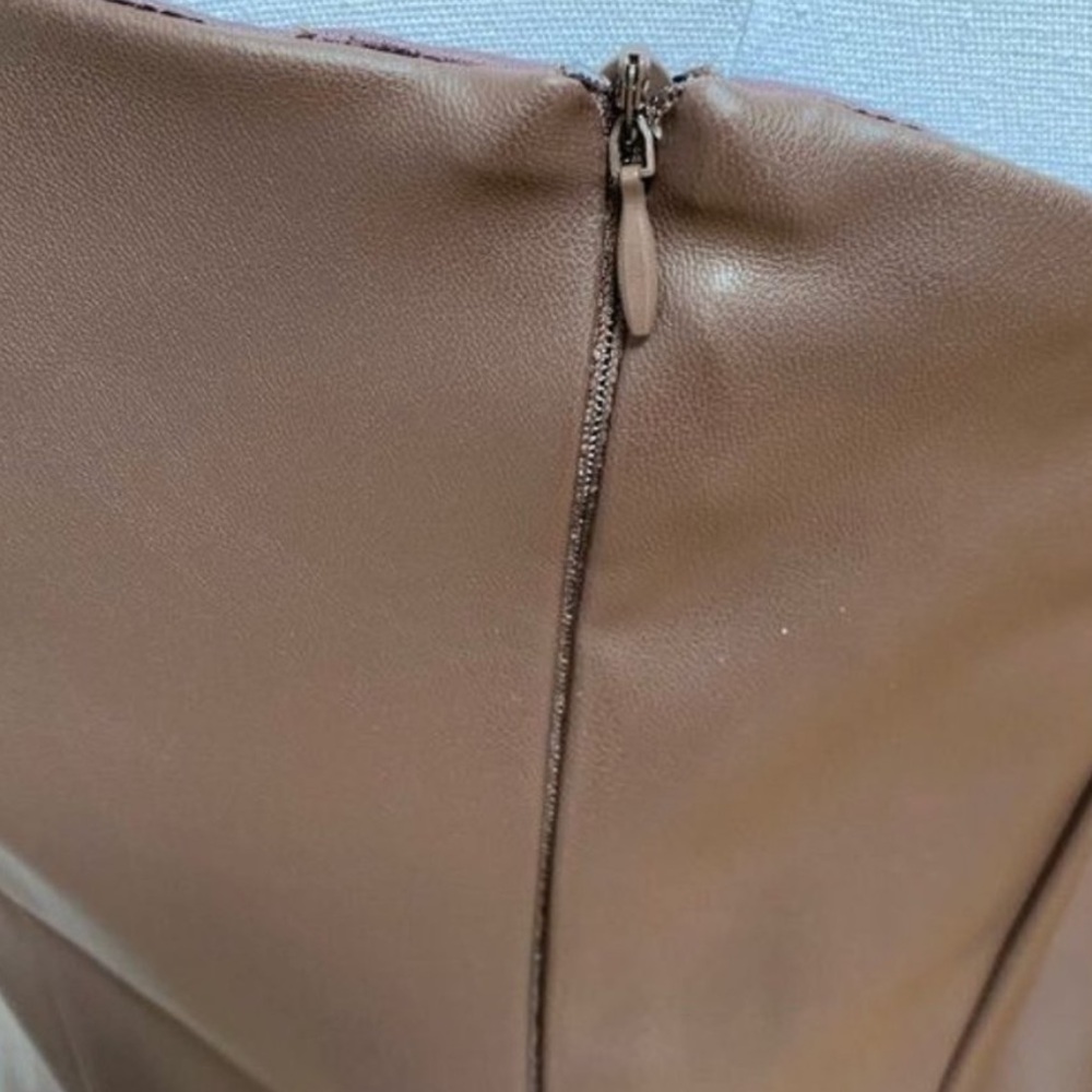 Zara brown faux leather strapless bodysuit bloggers fav body on NWT Medium - Picture 11 of 16
